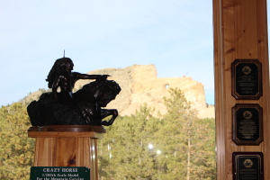Crazy Horse scale model (foreground) and construction of full monument (background)